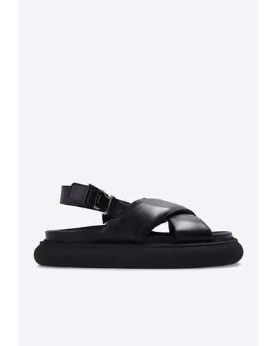 Moncler Solarisse Cross-strap Flatform Sandals - Black
