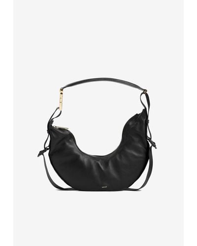 Sacai Neck Pillow Shoulder Bag In Lamb Leather - Black