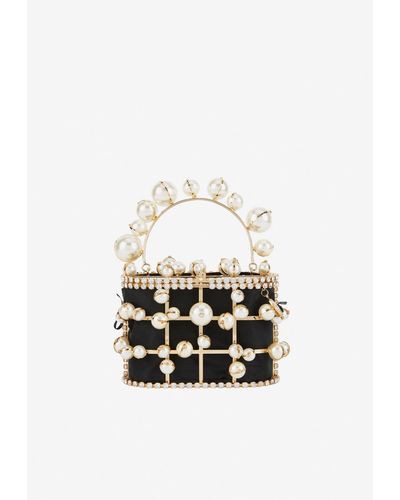 Rosantica Mini Holli Explosion Pearl And Crystal-embellished Bag - White