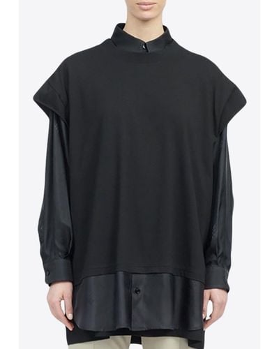 MM6 by Maison Martin Margiela Layered Long-Sleeved Shirt - Black