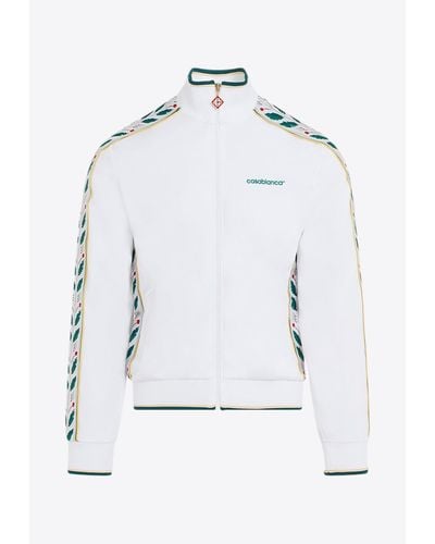 Casablancabrand Logo-Embroidered Track Jacket - Grey