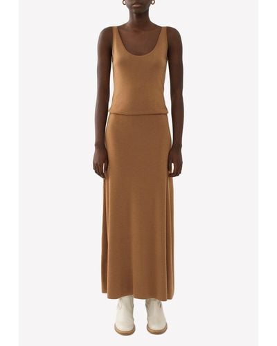 Chloé Straight Wool Tank Dress - Natural