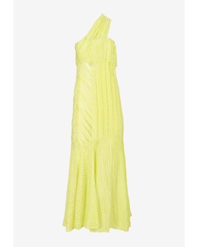 Charo Ruiz Francy One-Shoulder Long Dress - Yellow