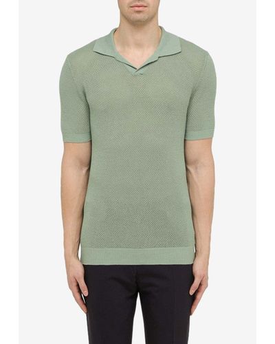 Tagliatore Knitted Polo T-Shirt - Green