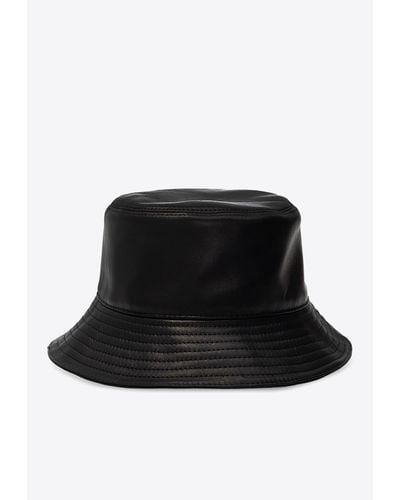 Loewe Fisherman Logo-Patch Bucket Hat With Zip Detail - Black