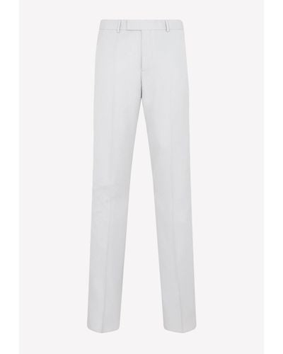 Dior Wool Straight-Leg Trousers - White