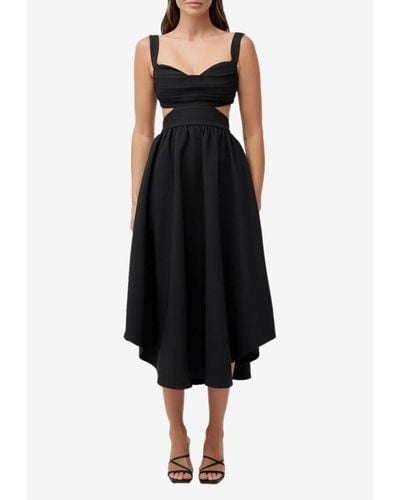 Keepsake Drift Sleeveless Midi Dress With Cut-out - Black