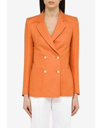 Tagliatore Double-Breasted Tailored Blazer - Orange