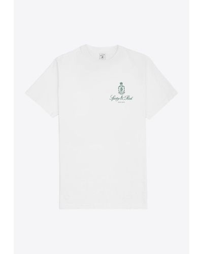 Sporty & Rich Vendome Logo Print T-Shirt - White