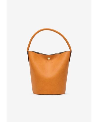 Longchamp Small Épure Leather Bucket Bag - Orange