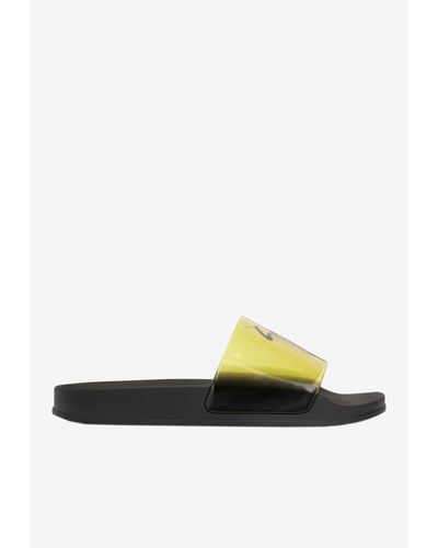 Giuseppe Zanotti Brett Vinyl Slider Sandals - Yellow