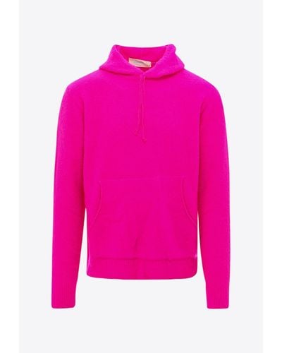 ANYLOVERS Wool-Blend Hooded Sweatshirt - Pink