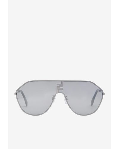 Fendi Ff Match Mask-Shaped Sunglasses - Gray