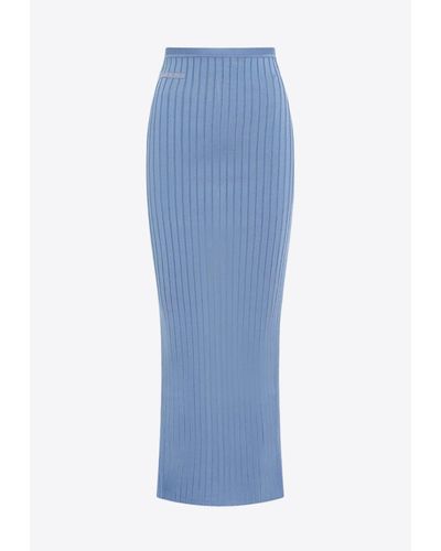 Marni Knitted Midi Skirt - Blue