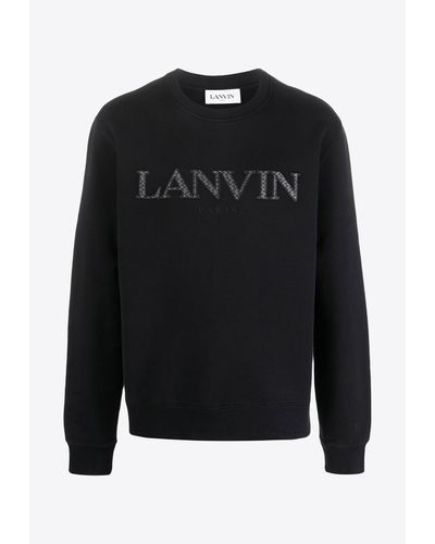 Lanvin Logo Embroidered Crewneck Sweatshirt - Black