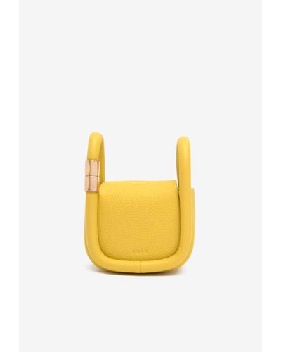 Boyy Wonton Charm Pebbled Leather Top Handle Bag - Yellow