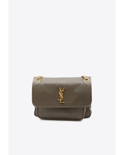 Saint Laurent Women 'Le 5 A 7' Black Mini Shoulder Bag With Single Shoulder Strap And Cassandre Plaque On The Front In Rafia Woman
