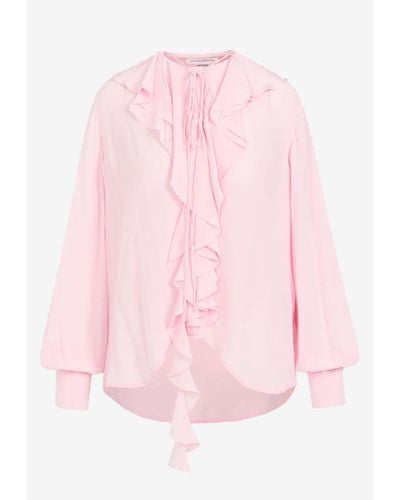 Victoria Beckham Romantic Long-Sleeved Blouse - Pink