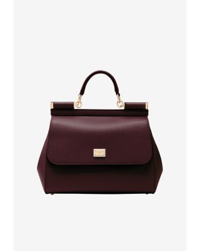 Dolce & Gabbana Medium Dauphine Leather Sicily Bag - Purple
