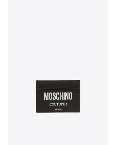 Moschino Logo Lettering Leather Cardholder - White