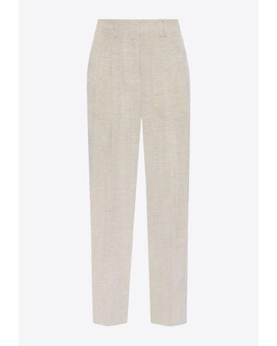 Jacquemus Titolo Pleated Trousers - White