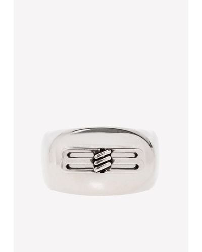 Balenciaga Bb Icon Signet Ring - Metallic