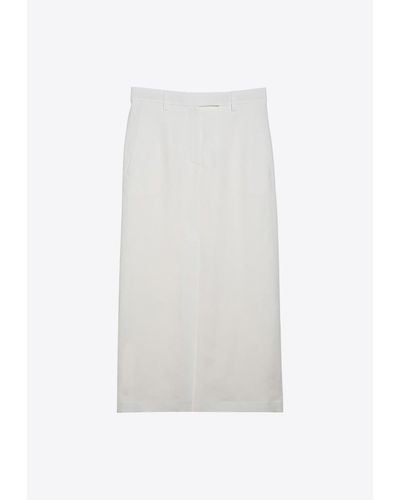 Brunello Cucinelli Tailored Column Maxi Skirt - White