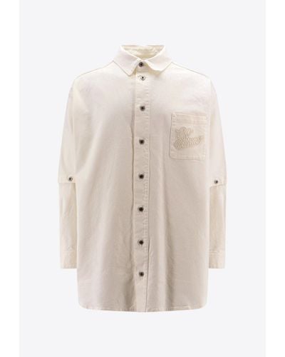 Off-White c/o Virgil Abloh 90S Logo Convertible Denim Shirt - White