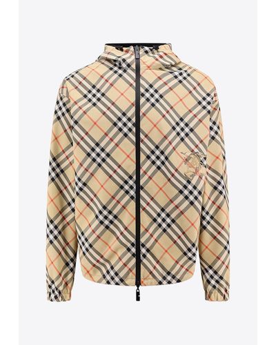 Burberry Reversible Zip-Up Checked Jacket - White