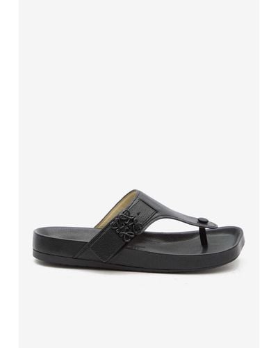 Loewe Ease Sandals With Anagram Buckle - Black