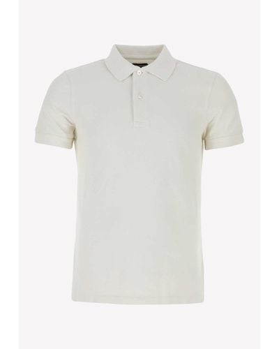 Tom Ford Short-Sleeved Polo T-Shirt - White