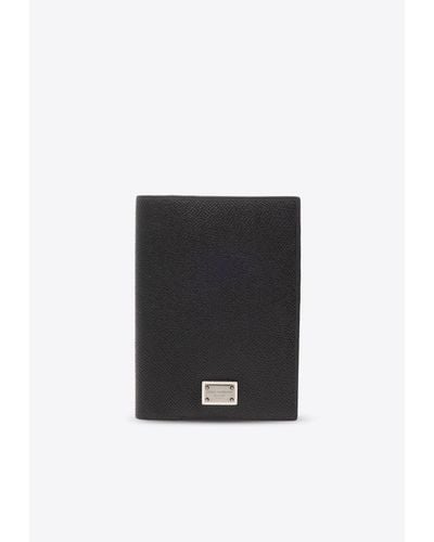Dolce & Gabbana Logo Plaque Passport Holder - Black