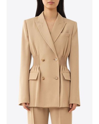 Chloé Double-breasted Wool Blazer - Natural