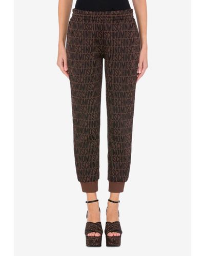 Moschino All-Over Jacquard Logo Trousers - Brown