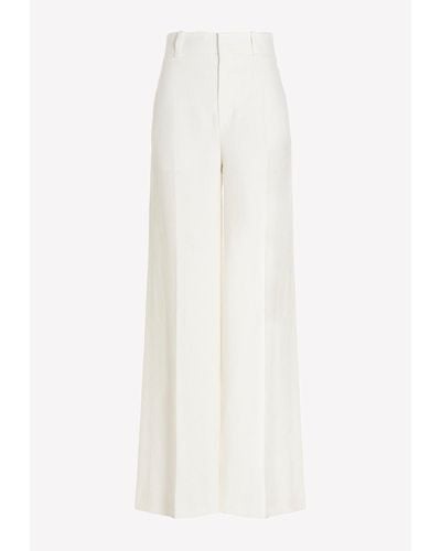 Chloé Wide-Leg Tailored Trousers - White