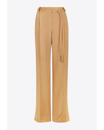 Shona Joy Vento Mid-Rise Tailored Trousers - Natural