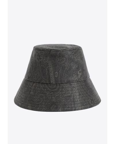 Etro Paisley Print Bucket Hat - Black