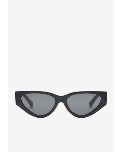 Miu Miu Logo Lettering Cat-Eye Sunglasses - Grey