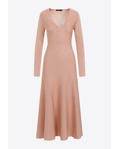 Fabiana Filippi Long-Sleeved Midi Dress - Pink