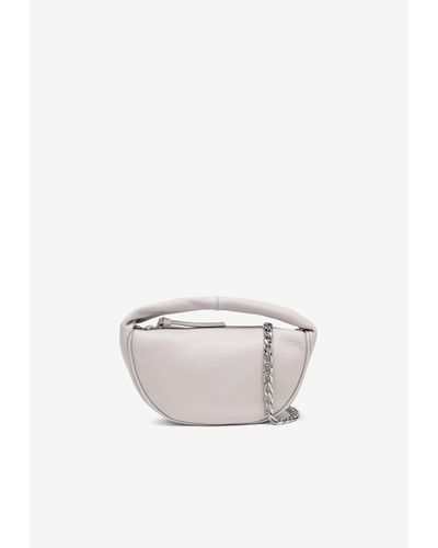 BY FAR Baby Cush Leather Top Handle Bag - White