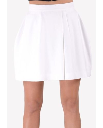 Vera Wang Pleated Mini Skirt - White