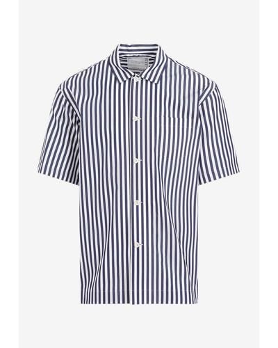 Sacai Short-Sleeved Striped Shirt - Blue