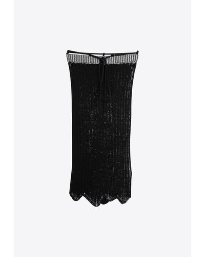 Acne Studios Asymmetric Rib Knit Midi Skirt - Black