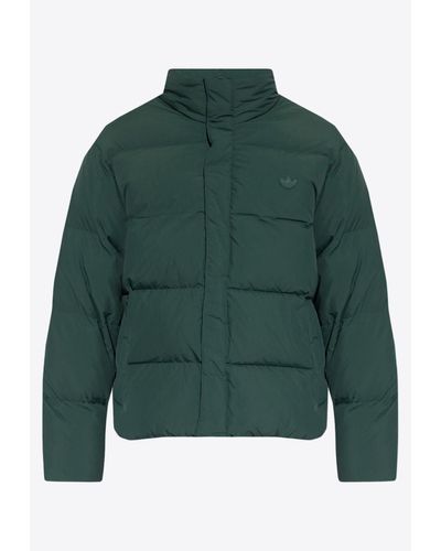 adidas Originals Logo Patch Down Puffer Jacket - Green