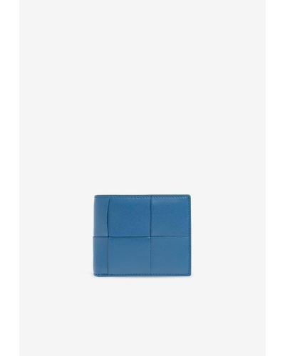 Bottega Veneta Cassette Leather Bi-Fold Wallet - Blue