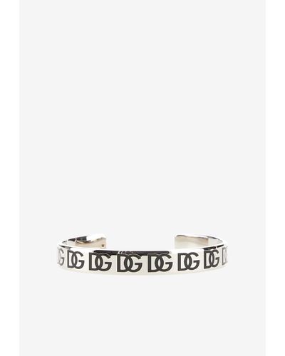 Dolce & Gabbana Logo Monogram Cuff Bracelet - White