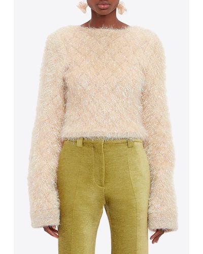 Victoria Beckham Open Back Fluffy Sweater - Yellow