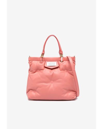 Maison Margiela Small Glam Slam Leather Tote Bag - Pink