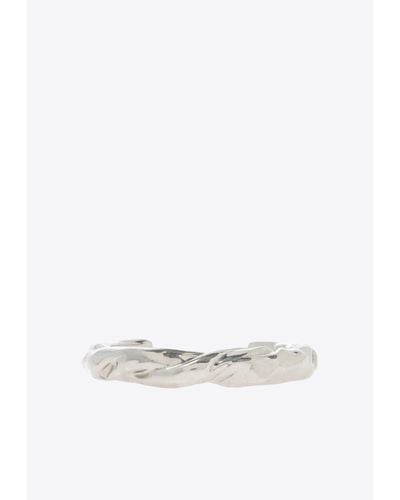 Loewe Nappa Twist Engraved Bracelet - White
