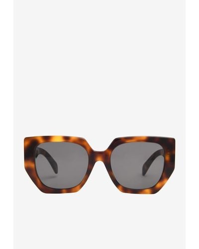 Celine Geometric Havana Print Sunglasses - Grey